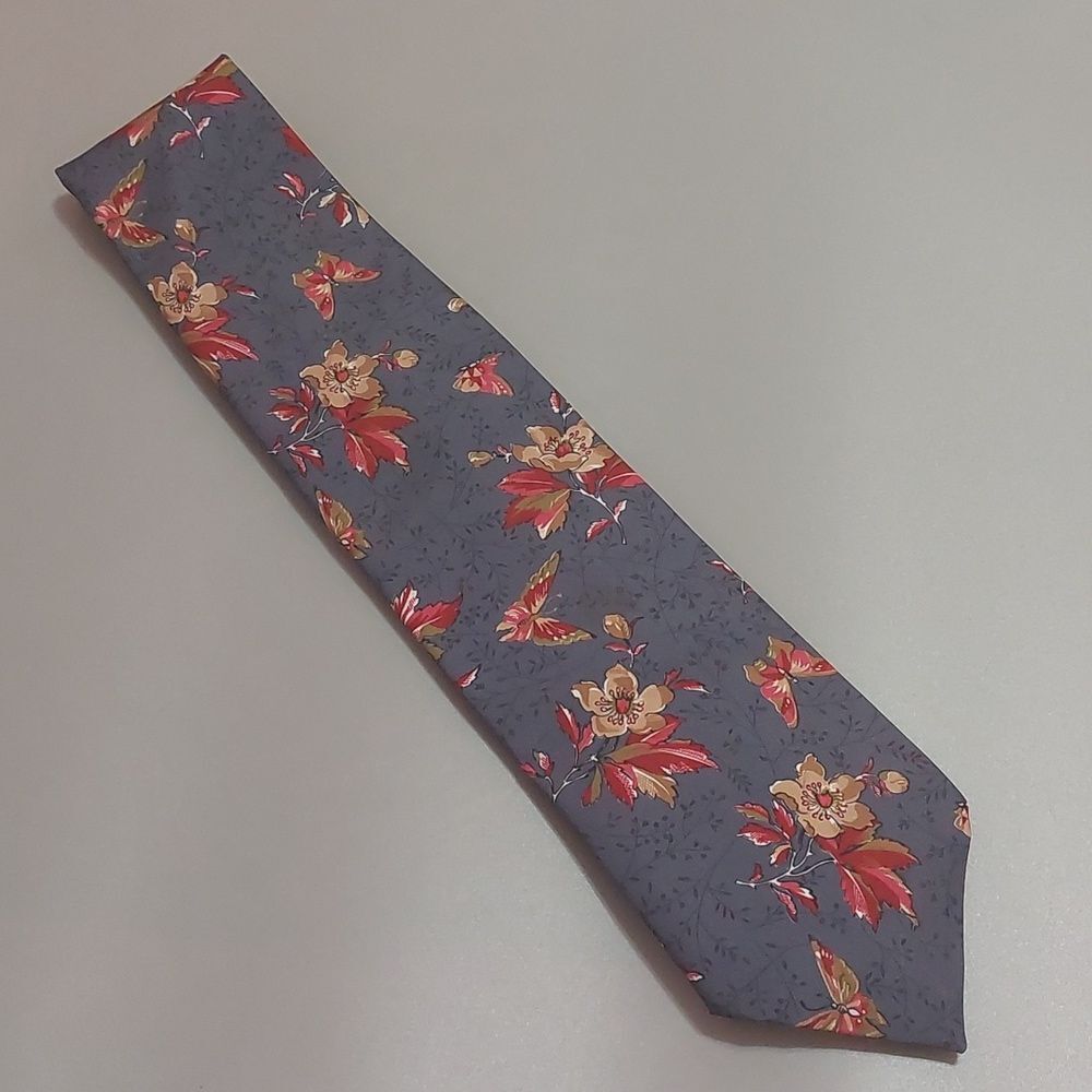 Vintage Styled In Italy Handmade Tie 52" Pop Up Floral Print - Picture 1 of 5